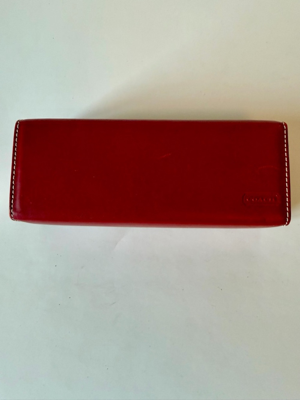 Coach Red Embossed Leather Eyewear Case